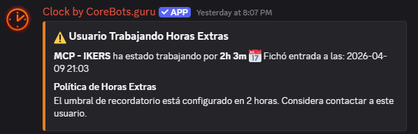 Overtime alert